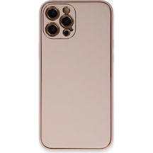 Ilkeshop Newface Apple iPhone Uyumlu 12 Pro Max Kılıf Coco Deri Silikon Kapak - Pudra