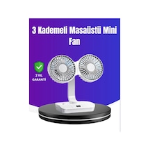 Mey İthalat 720 Döner Çift Taraflı Masaüstü Vantilatör Usb Şarjlı Sessiz Fan