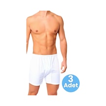 Uniquetrenders Erkek Rahat Kesim Paçalı Pamuklu Külot Boxer 3'lü Set Beyaz