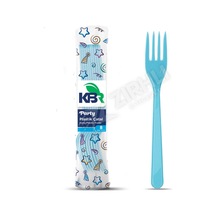Kbr Party Plastik Çatal Mavi 8'li Çok Renkli