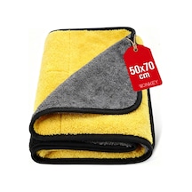 Wonkey - Ultra Kalın Mikrofiber Oto Araba Yıkama Kurulama Havlusu 70x50 Cm, Büyük Boy Çift Katlı Araç Kurutma Bezi