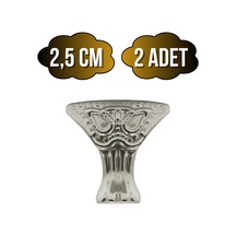 Pati Metal Ayak Çeyiz Ve Hediye Kutusu Mobilya Ayağı 2,5cm Gümüş 2 Adet Gümüş