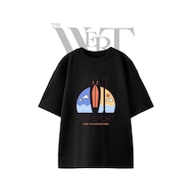 Thewert Sup Board 1 Tasarım Baskılı Ünisex Siyah Oversize T-shirt