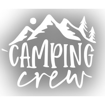 Camping Crew Sticker 17x17 Cm Beyaz