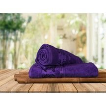 Mulberry Bambu Havlu %100 Organik Bambu Havlu Seti 50 x 90 - 6'lı Paket Premium Ultra Yumuşak Dekoratif Mor
