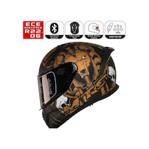 M801 Snake Anubis Motosiklet Kaskı Spoiler Mod Güneş Vizörlü Full Face Kask Çok Renkli