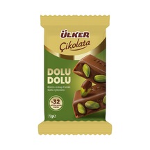 Ülker Çikolata Dolu Tablet 77 G Antep Fıstıklı - Dolu Dolu Lezzet 3'li Ekonomik Paket - 3 Adet Tarı