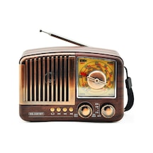 Mini Nostaljik Radyo Bluetooth Speaker Şarjlı Sd Kart Usb Girişli Mp3 Çalar Kablosuz Hoparlör
