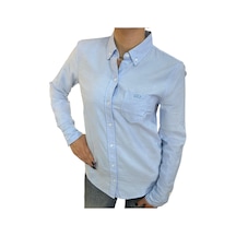 Gap V-frch Fıtted Oxford Logo Kadın Gomlek Mavi