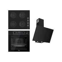 Ferre Steamart-fryart-sılentart Serisi CS205-FA + QEP64CS +D077-SA Ankastre Siyah Set