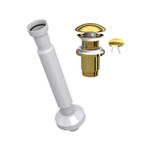 Suera Magic Pipe Körüklü Gider Borusu + Elixir Pop-up Set Altın - Taşma Delikli