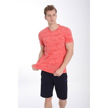 Maraton Sportswear Regular Erkek Bisiklet Yaka Kısa Kol Basic Kırmızı T-Shirt 20928-Kırmızı