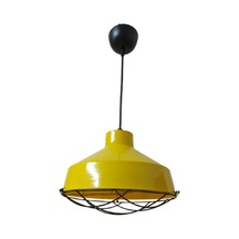 Dylight Retro Metal Sarı Kafesli Dekoratif Tekli Kafe Mutfak Aydınlatma Avize Çap:30 Cm Beyaz