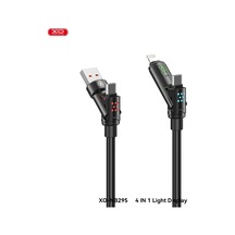 Nb-295 Işıklı Göstergeli Hızlı Şarj Data Kablosu - 4'ü 1 Arada Metal Başlıklı