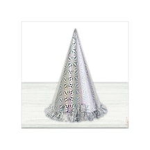Hologram Karton Şapka. 32 CM - Gümüş