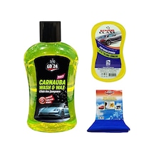 Carnauba Cilalı Oto Şampuanı 1 Lt + Mikrofiber Bez + Sünger