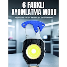 Araç Kamp Outdoor Ve Tamir İşleri İçin Çok Amaçlı Cob Led Şarjlı Kurtarma Ve Çalışma Feneri Çokrenkli
