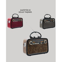 Zenvia Nostaljik Radyo Görünümlü Bluetooth Hoparlör Fm/am Yayın, Kablosuz Bağlantı, Şarj Edilebilir Znv2026