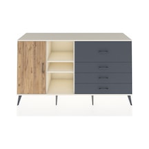 Kronos Konsol 4 Raflı 4 Çekmeceli Tek Kapaklı 176x59x99 Aytaşı-ç Aytaşı-çam/antrasit
