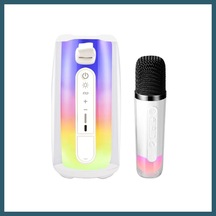 Bezos Pluse 7 Mikrofonlu Rgb Kablosuz Hoparlör - Beyaz Ob