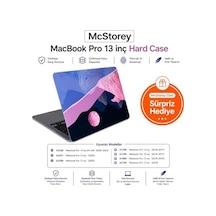 Macbook Pro 13 Dalga Desenli Kılıf A1706 A1708 A1989 A2159 A2251 A2289 A2338 M1 M2 Uyumlu Baskılı Kristal Sert Kılıf Koruyucu Kapak Pembe