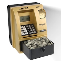 Techtic Lcd Ekran Atm Şifreli Kumbara Kağıt Demir Para Girişli
