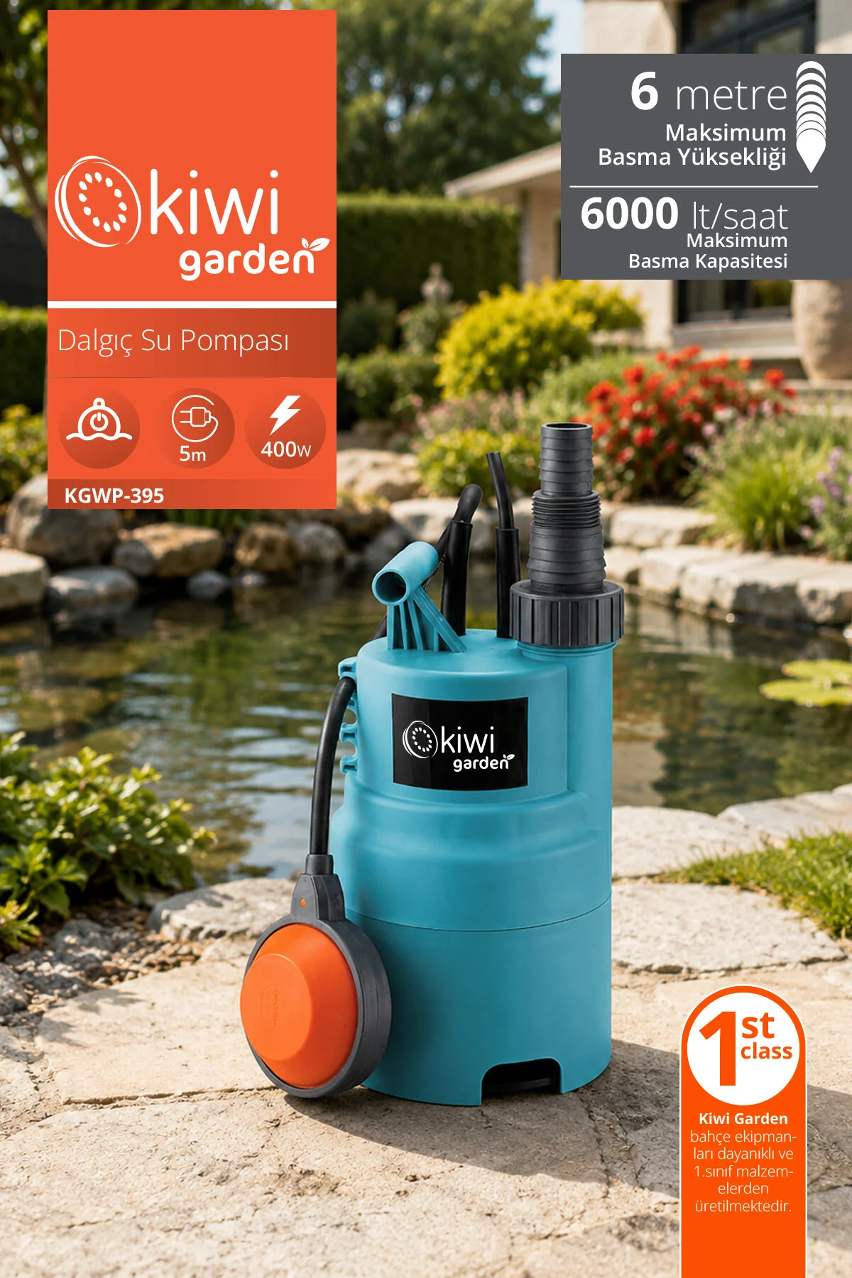 Kgwp-395 Dalgıç Su Pompası Şamandıralı Güç Butonu 400w