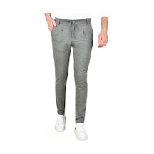 Deepsea Erkek Gri Beli Lastikli Slim Fit Likralı Duble Paça Penye Spor Pantolon 2502385 Gri