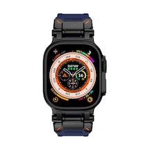 Apple Uyumlu  Watch  42mm 44mm 45mm 49mm Titanyum Metal Bağlantı Kitli Silikon Kordon 101