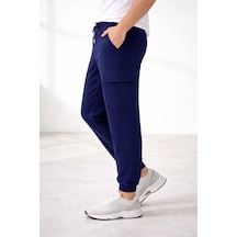 Assema Erkek Jogger Eşofman Altı Regular Fit , Kargo Cepli, Lastikli Paça, Günlük Spor Pantolon - Lacivert Çok Renkli
