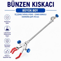 Bünzen Kıskacı - Büyük Boy - Üç Çeneli Nivolu Pens - Esnek Borulu-kavrama Çapı: 90 Mm