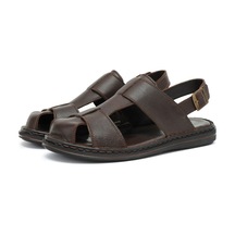 Ducavelli Messina Hakiki Deri Erkek Sandaleti - Hakiki Deri Sandalet - Ortopedik Taban Sandalet - Hafif Deri Sandalet