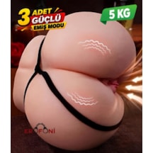 Erofoni Büyük Boy 5 Kg Realistik 33 Cm Vakumlu Emiş Ve Titreşimli 2 İşlevli Yapay Suni Vajinal Anal Kalça Mastürbatör