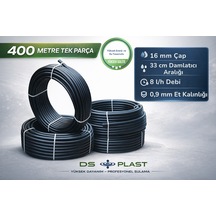 16 Mm 33 Cm Delikli Damla Sulama Borusu 400 Metre 8 L/h 0,9 Mm