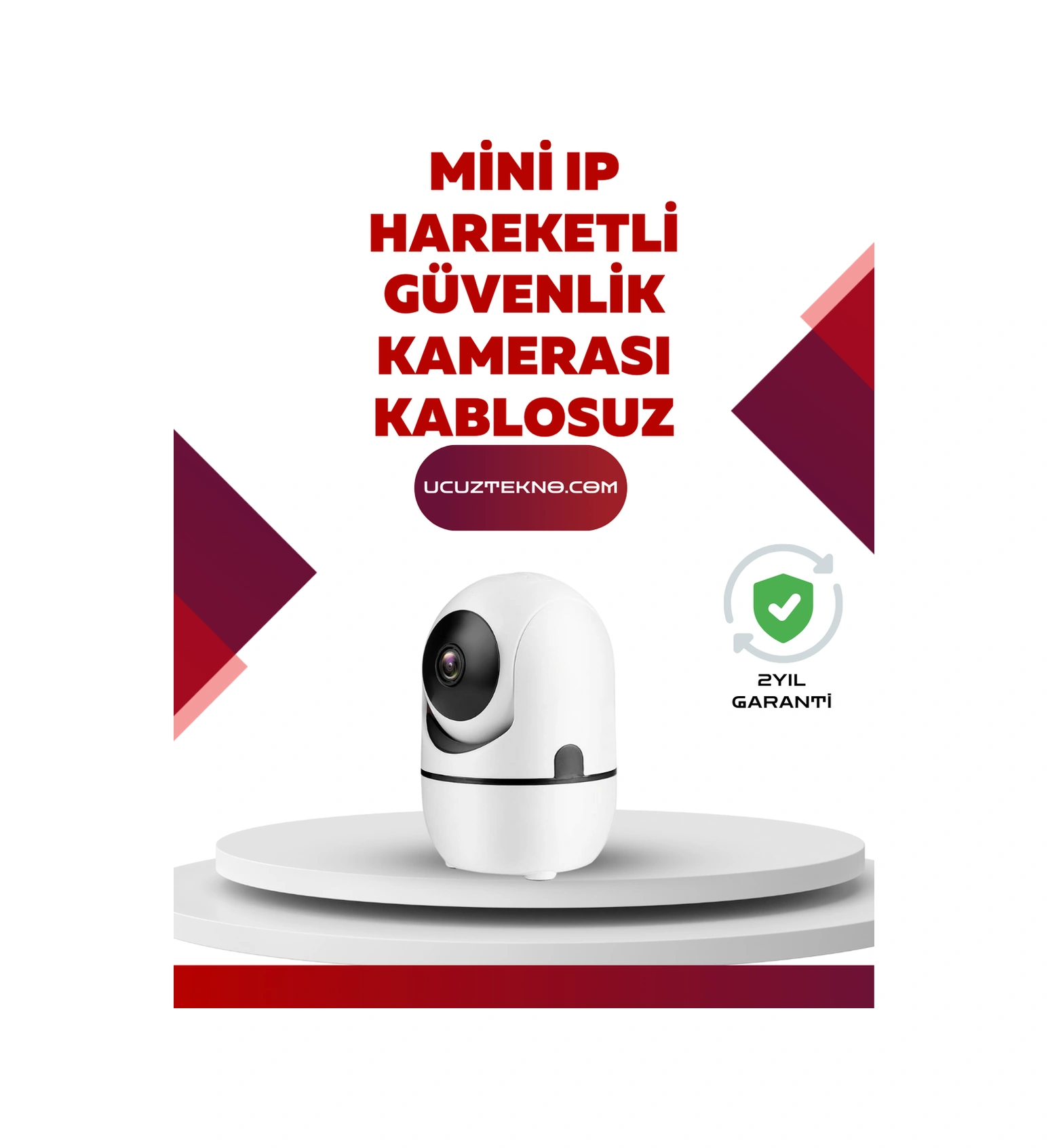 Full Hd 1080p Kablosuz Güvenlik Kamerası Hareket Takip, Gece Görüşü Ve İki Yönlü Ses Özellikli