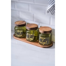 Pierre Akasya Kapaklı Kavanoz Seti - 12 Cm Açık Yeşil