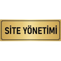 Metal Yönlendirme Levhası, Departman Kapı İsimliği Site Yönetimi 10x20 cm Altın Renk