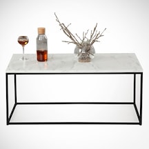 Cosco Beyaz Mermer Orta Sehpa Metal & Orta Masa Marmo/Metal Ayak