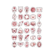 30 Adet Pastel Romantik Aşk Ve Çiçek Sticker Seti - Laptop Ajanda Telefon İçin Çok Renkli