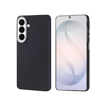 Galaxy S26 Kılıf M-safe Şarj Özellikli Karbon Fiber Görünümlü Zore Nekst Kapak - Siyah