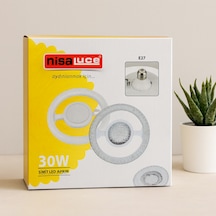 30w E27 Led Ampul 6500k 2700 Lumen Simit Model Mika Kristal Plastik Cam Beyaz - Çok Renkli