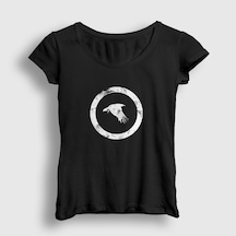 Presmono Kadın Bird Katatonia T-shirt Siyah