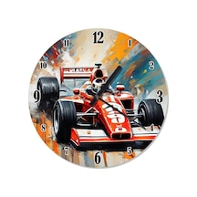 Kırmızı F1 Yarış Arabası Tasarım Duvar Saati Kırmızı