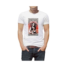 Bob Marley 1 Baskılı Beyaz Erkek Tshirt
