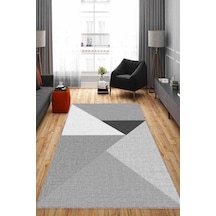 Gri Kaymaz Tabanlı Geometrik Desenli Mutfak Halısı Ar1294n11