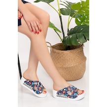 Lacivert İlk Yardım Desenli Çapraz Model Açık Airmax Taban Ortope