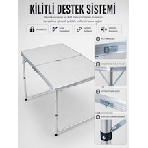 4 Kişilik Katlanabilir Kamp Masası Seti 4 Tabureli 50-65 Cm Ayarlanabilir Yükseklik Çok Renkli