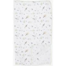 Breeze Yenidoğan Bebek Müslin Battaniye Bahar Temalı Kuş Desenli Ekru - Ekru