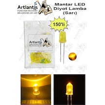 Sarı Mantar Led Diyot Lamba 150 Li 1 Paket Sarı 4.8 Mm Mini Mantar Led Lamba Deney Bilim Proje Arduino Işığı
