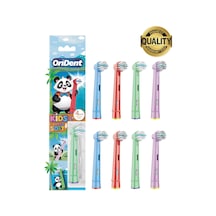Panda Kids - Çocuklara Özel Oral-b Uyumlu 8 Adet Yedek Başlık Nazik Temizlik Ve Diş Eti Koruması